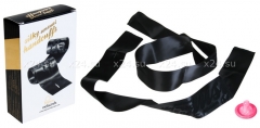 Черные атласные фиксирующие ленты Silky Sensual Handcuffs
