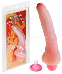 Гнущийся тонкий вибратор Bendable Vibrating Dong (вторая кожа)