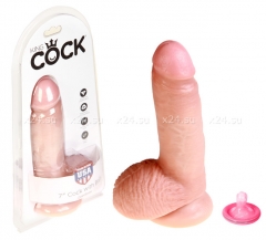 Реалистичный фаллос с мошонкой на присоске 7'' Cock with Balls