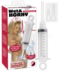 Шприц для смазки с вагинальной и анальной насадками WET&HORNY 100 мл