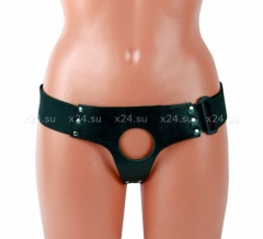 Трусики из натуральной кожи для крепления больших страпонов