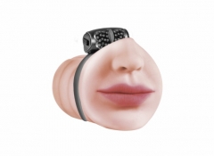 Мастурбатор-рот с вибро-кольцом Beloved (вторая кожа, не сквозной)