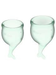 Набор менструальных чаш с хвостиком Feel Secure Menstrual Cup Light Green