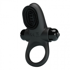 Эрекционное вибро-кольцо в клиторальной щеточкой Vibrant Penis Ring II (10 режимов)