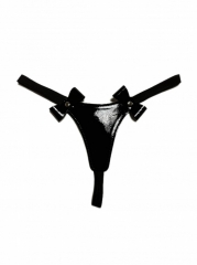Стринги из эко-кожи с бантиками