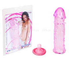 Стимулирующая силиконовая насадка розовый