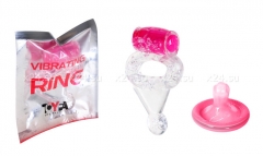 Эрекционное кольцо Vibrating Ring прозрачный с розовым